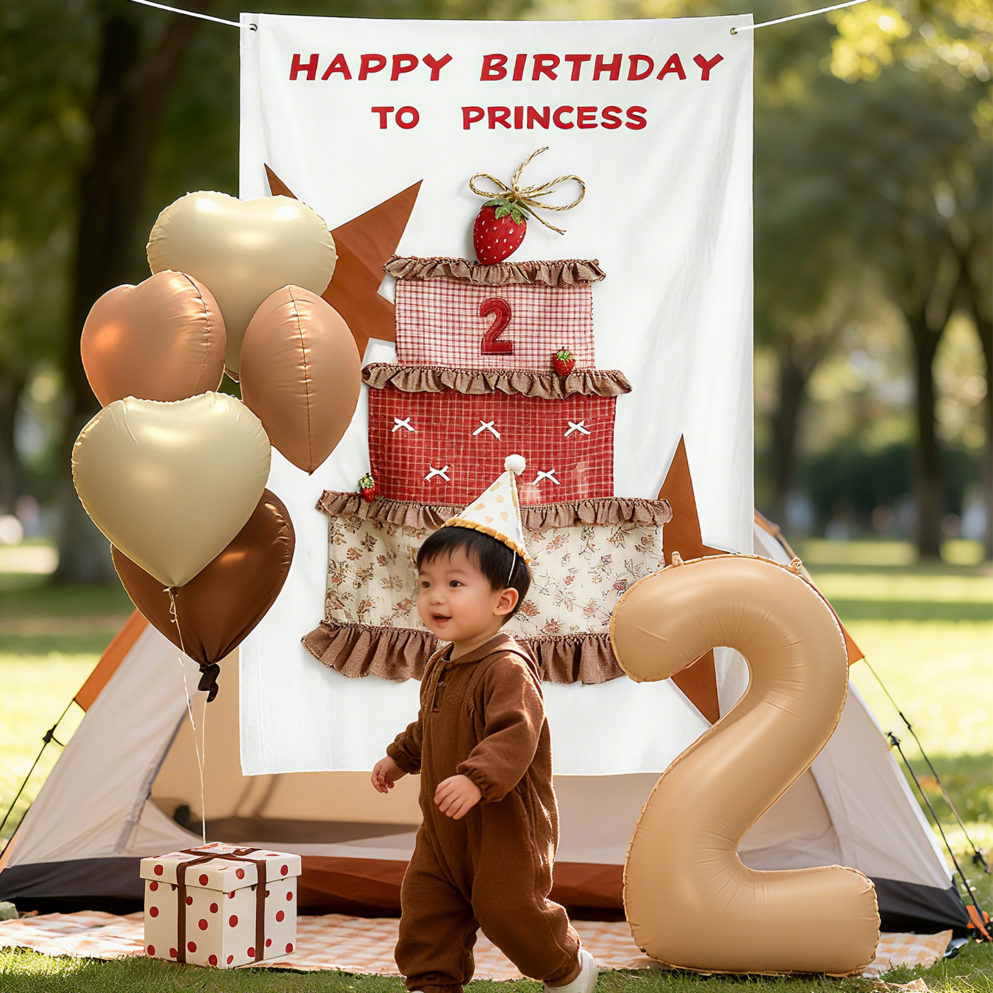 手工布艺字母数字蛋糕花边挂布