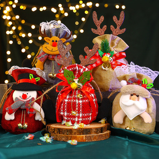 圣诞节平安夜苹果礼盒圣诞老人玩偶儿童礼袋节日小礼品包装布袋