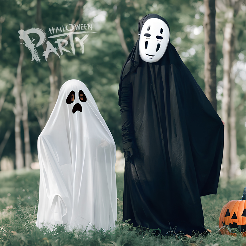 万圣节儿童服装无脸男搞怪道具