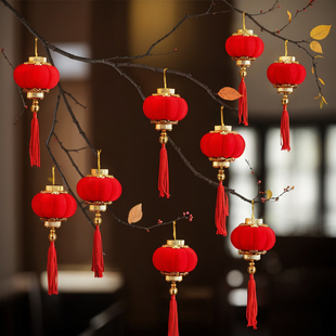 春节新年乔迁迷你小灯笼挂饰树上场景布置盆栽发财树盆景装饰装扮