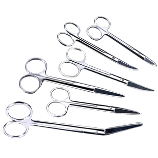 医用组织剪圆弯头直头钝头造口袋用弯剪直剪外科手术剪不锈钢剪刀