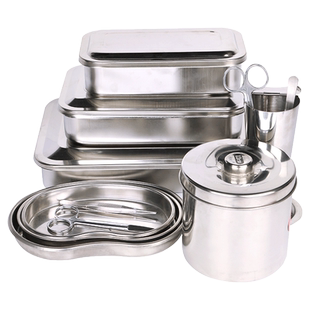 不锈钢医疗器械手术器具盘子镊子筒换药盘托盘方弯盘剪子剪刀