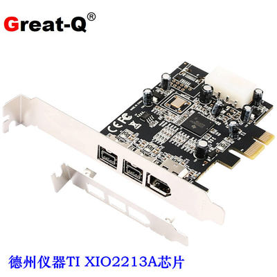 PCI-E转1394B+A视频采集卡台式机电脑DV摄像机火线声卡TI德州仪器