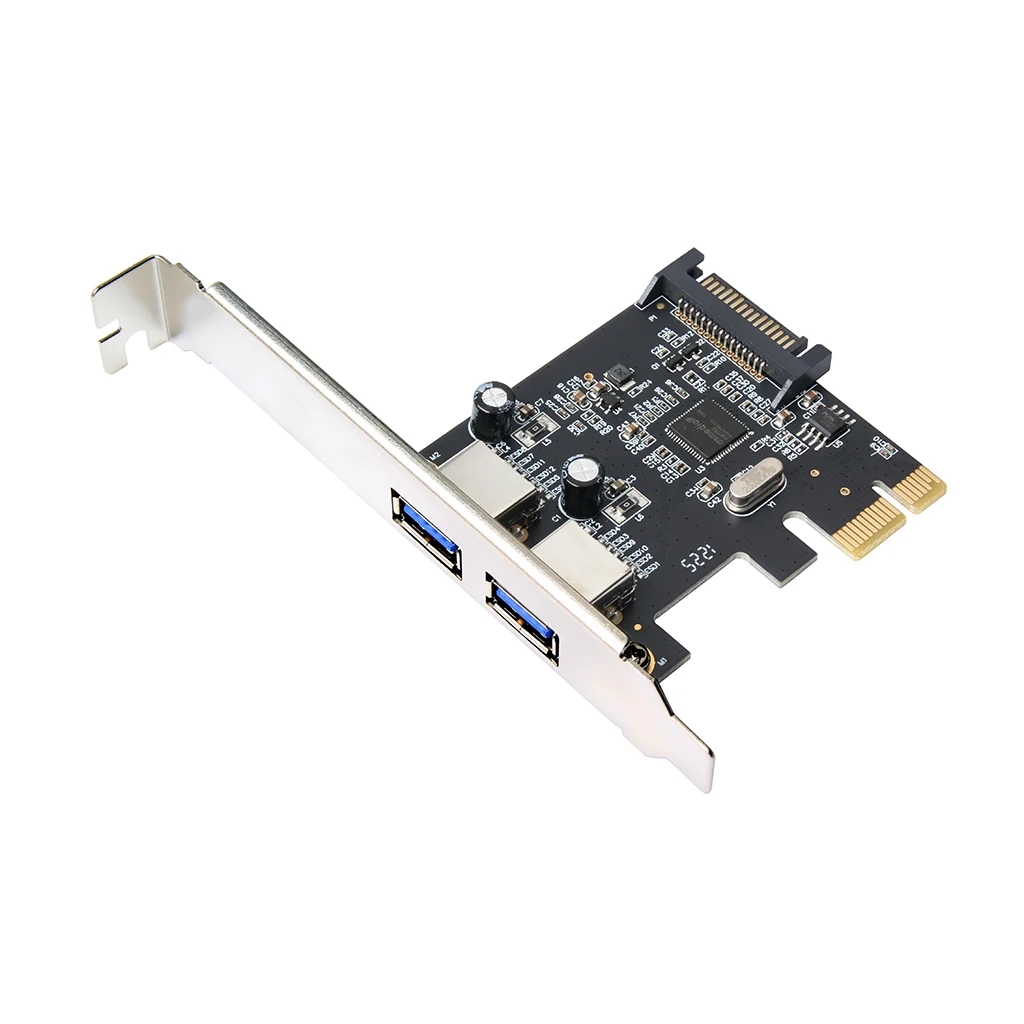PCI-E转USB 3.0转接卡2端口台式机电脑扩展卡ASM1042