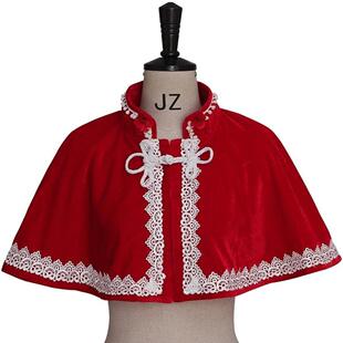 新中式复古短款披肩搭配旗袍开衫外套酒会礼服外搭短款立领小披风