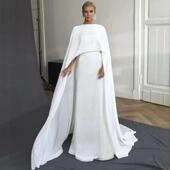 抹胸轻婚纱新娘前短后长无袖 高端大气披风旅游拍摄道具长拖尾披肩