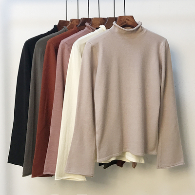 女士长袖外穿内搭毛衣半高领