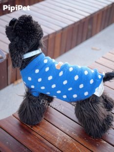 pipipet宠物衣服针织圆点圣诞毛衣秋冬美卡雪纳瑞马尔保暖毛衣