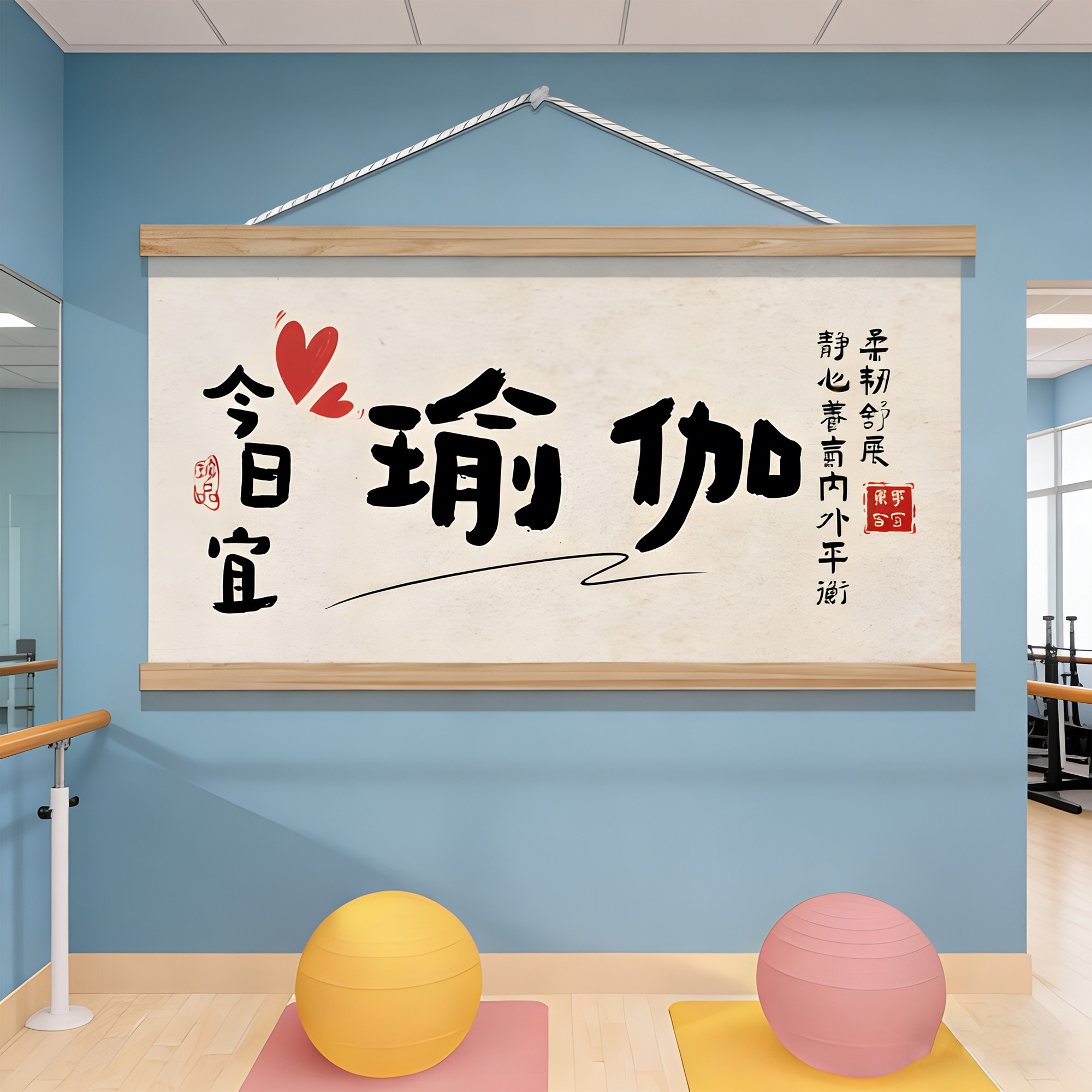 瑜伽馆墙面装饰挂画氛围布置普拉提工作室壁画励志标语背景墙贴纸,家居饰品,现代装饰画,淘宝优惠券,粉丝福利购,淘宝优惠卷