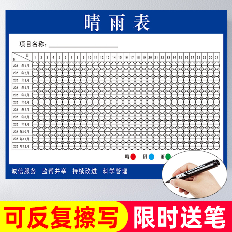 提示牌晴雨表贴纸防水防晒丝乐爽