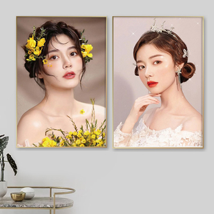 新娘妆容海报挂图化妆工作室婚庆图片定制美甲美睫宣传眉眼唇贴纸