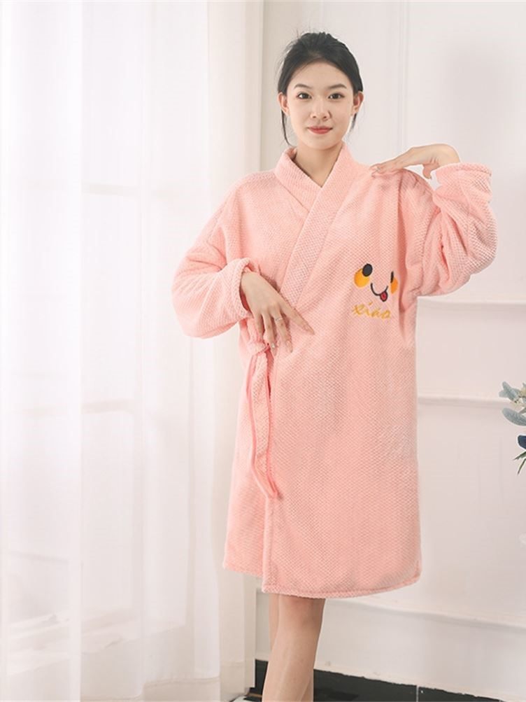 浴巾2023新款比全棉纯棉家用浴袍女大人可穿可裹戴式浴裙速干发帽