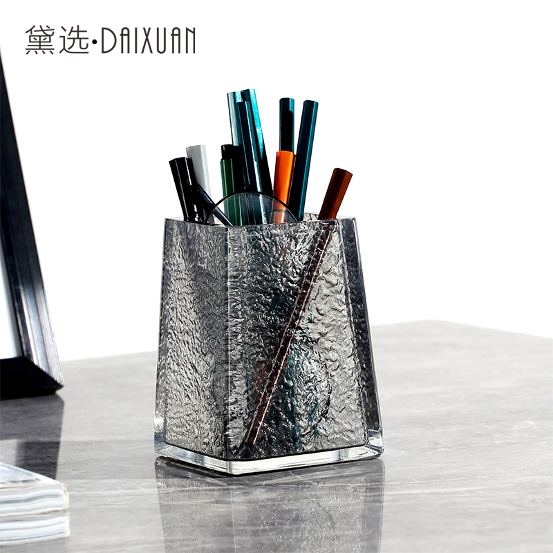 黛选轻奢透明高档笔筒