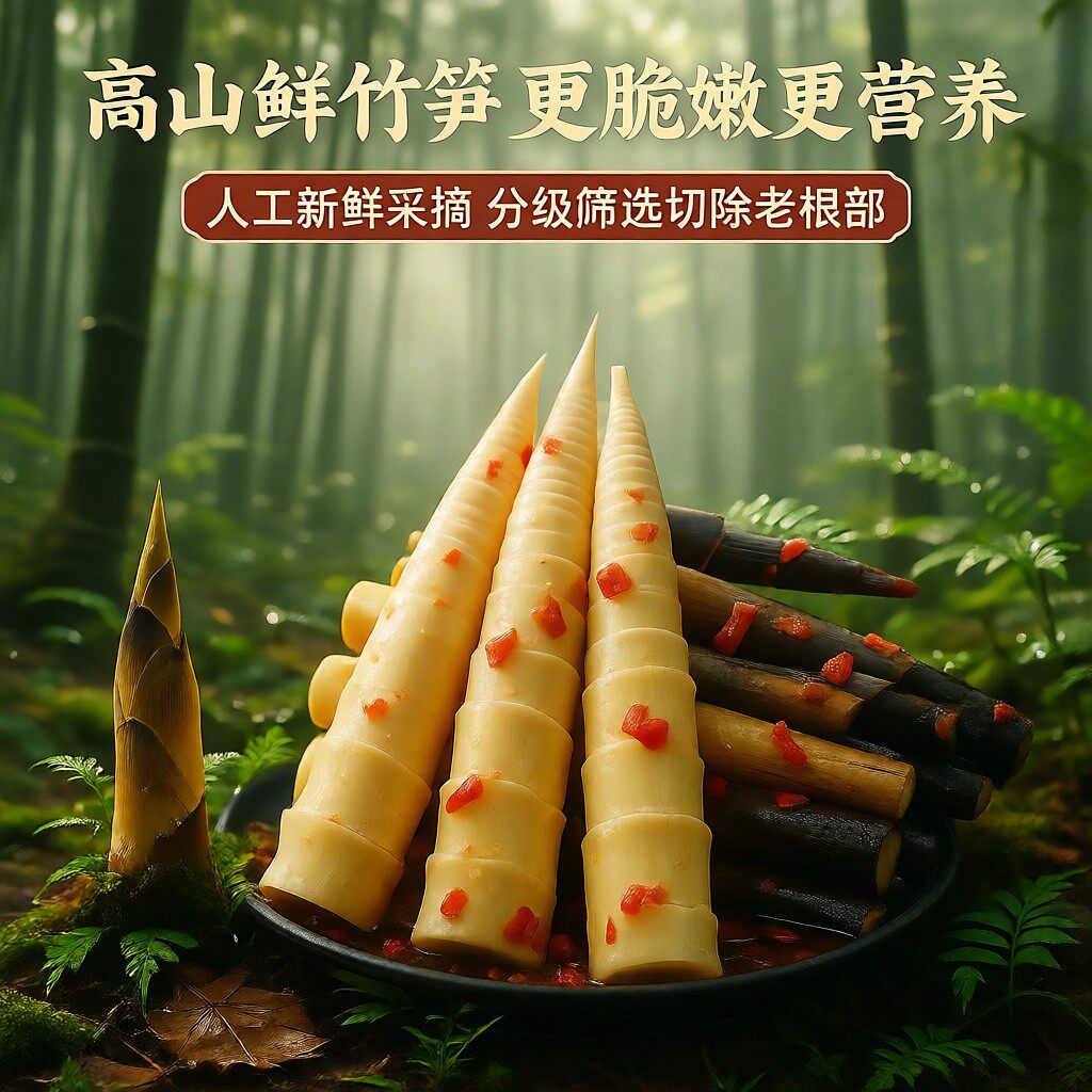 江西嫩笋尖手剥笋高山鲜竹笋新鲜脆嫩泡椒味休闲小吃零食