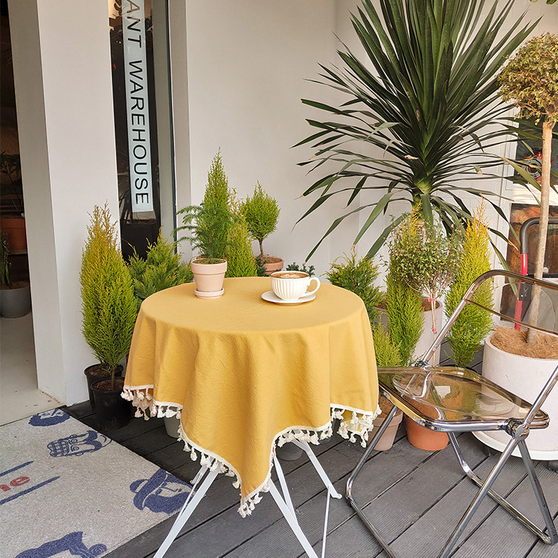 简约现代棉麻餐桌布垫日式纯色