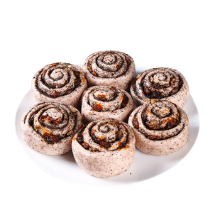 黑芝麻黑米核桃包粗粮主食花卷杂粮馒头纯手工窝窝头早餐半成品