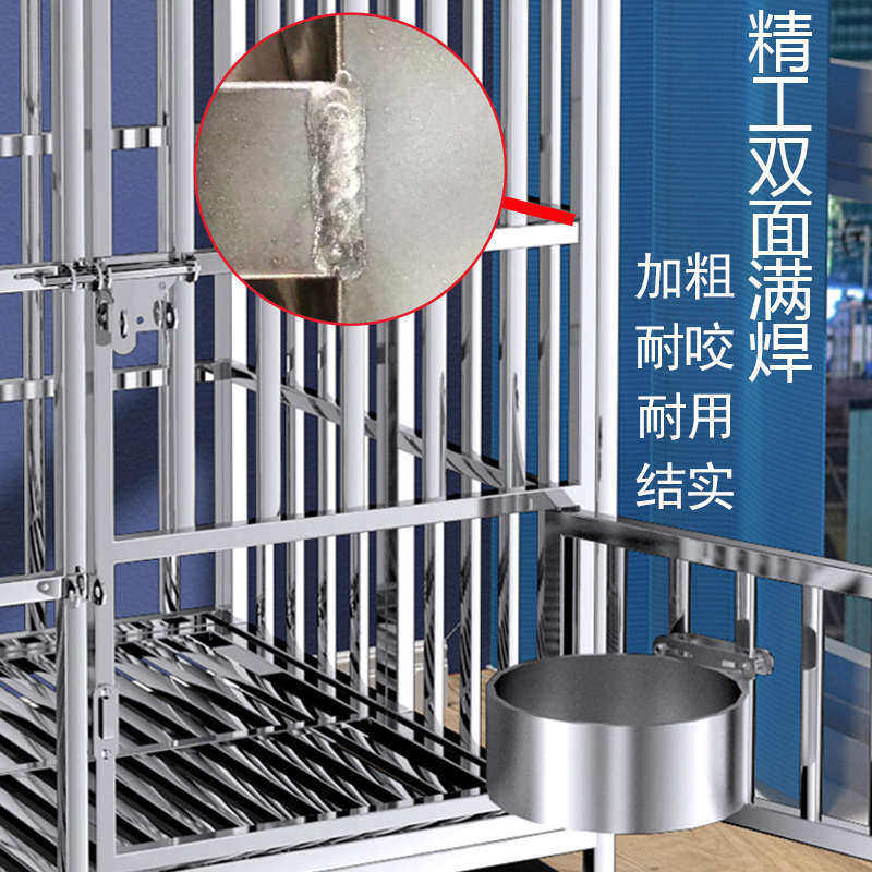 304不锈钢狗笼子大型犬专用德牧折叠方管边牧狗笼中型犬金毛狗窝