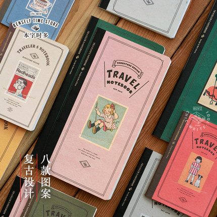 复古TN旅行手帐本内芯  本字时多 文艺手账内页 随身笔记本子空白方格Travelers notebook标准护照内页本