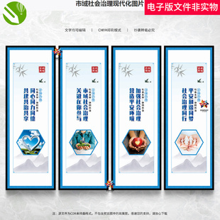 市域社会治理现代化智慧城市市域治理挂图城市治理现代化背景素材