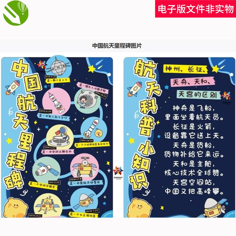 中国航天里程碑航天科普航天小知识宇航员宇宙航天校园学校素材图