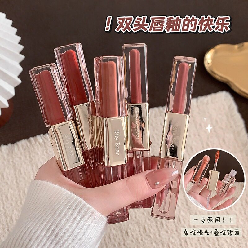 双头唇釉哑光镜面两种效果