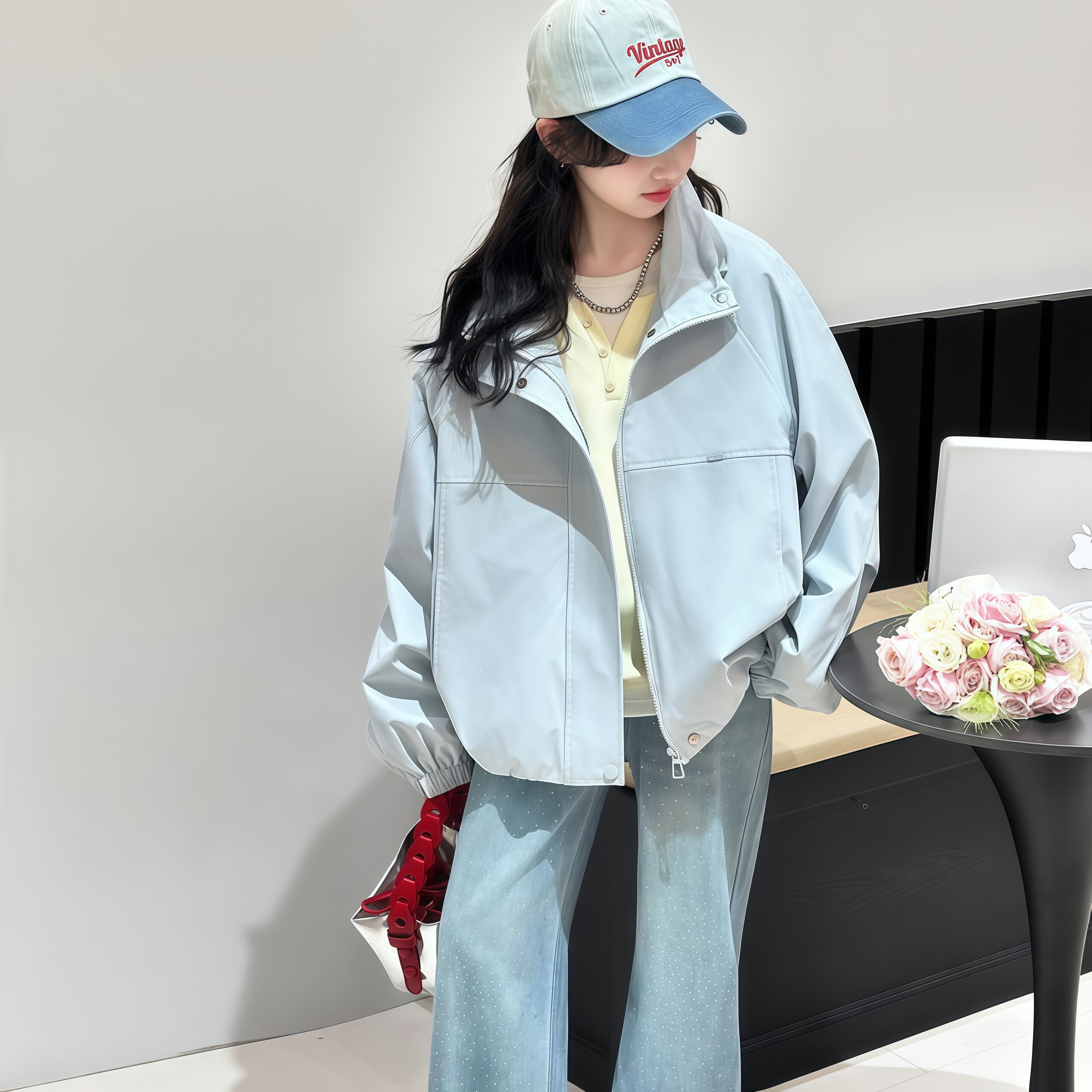2026新款女大童韩版立领夹克