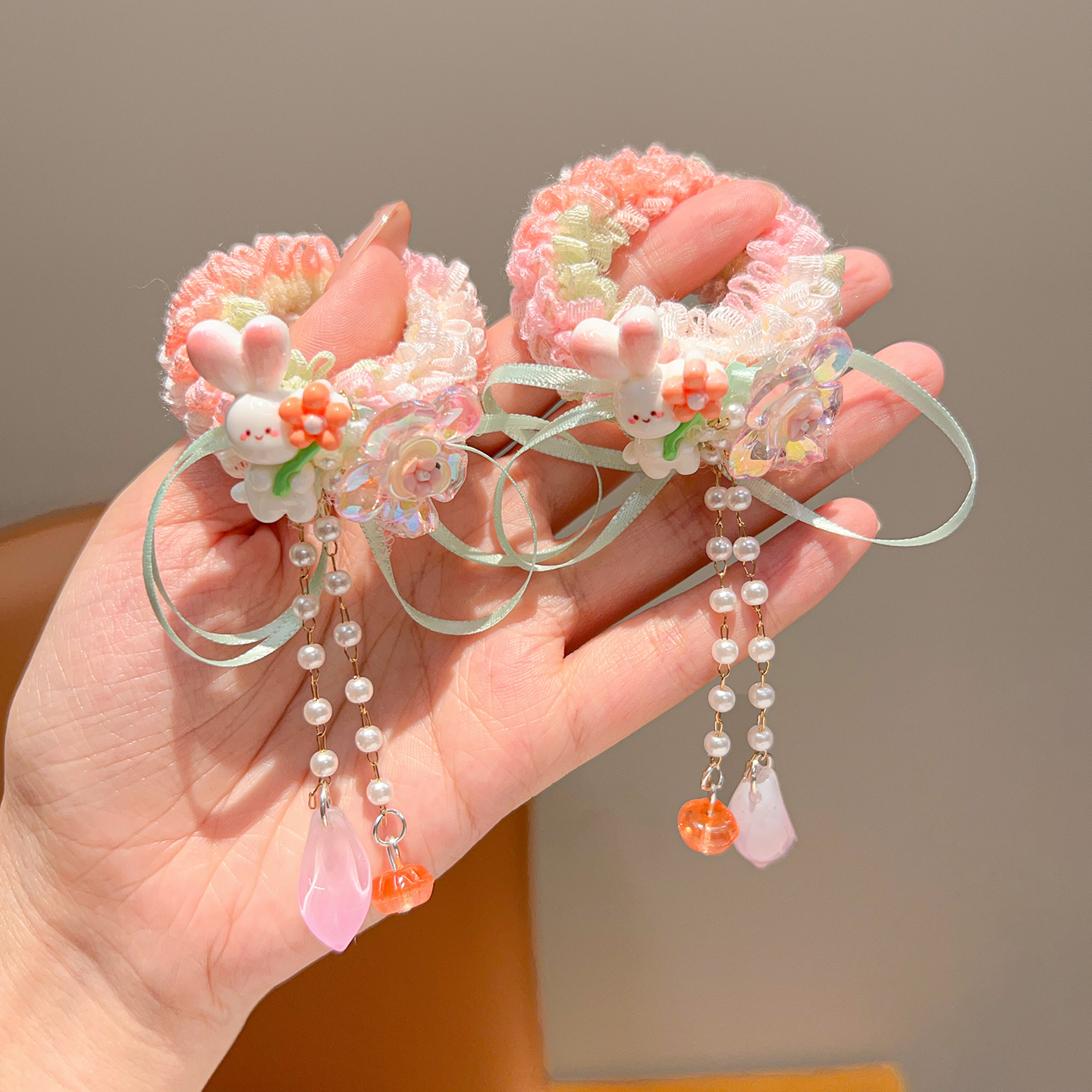 繁花似锦头绳儿童汉服流苏发饰女童古风发圈女孩古装头饰发饰女童