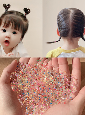 儿童一次性皮筋宝宝头发小号发圈小女孩头绳婴儿女童彩色发绳发饰