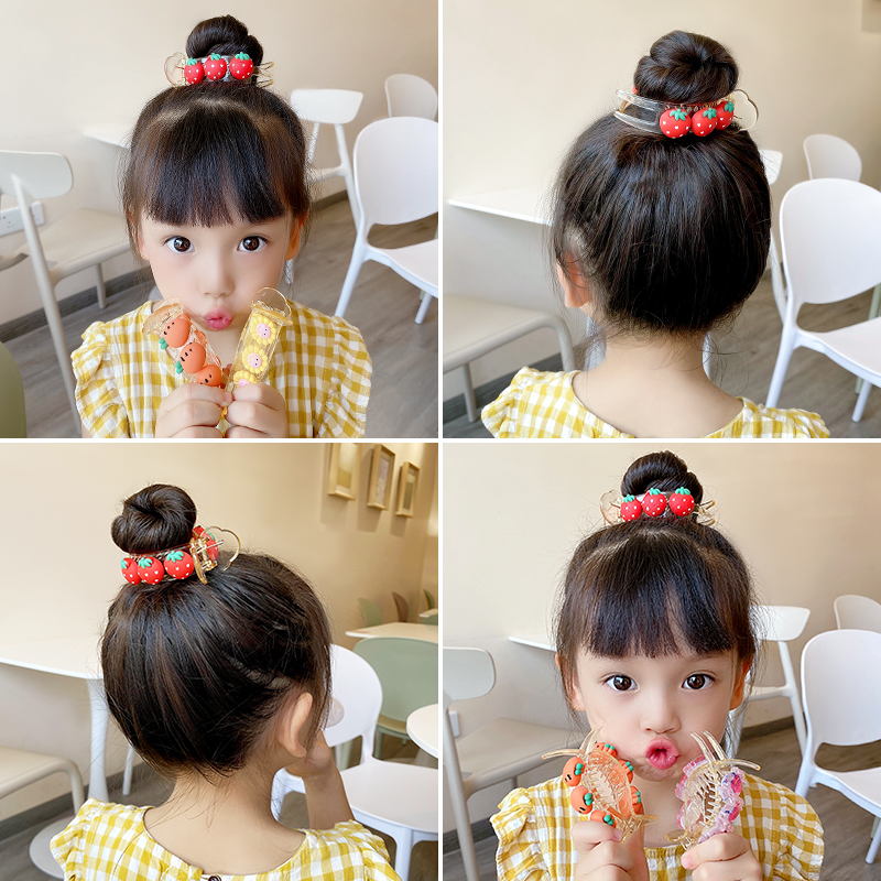 2021新款儿童发夹后脑勺抓夹可爱卡通丸子头小女孩马尾盘发夹发饰