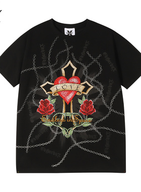 Ed Hardy X新款100%棉男女同款印花休闲时尚短袖T恤X1C2TA122164