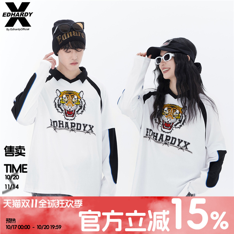 男女款长袖烫钻EdHardyX休闲