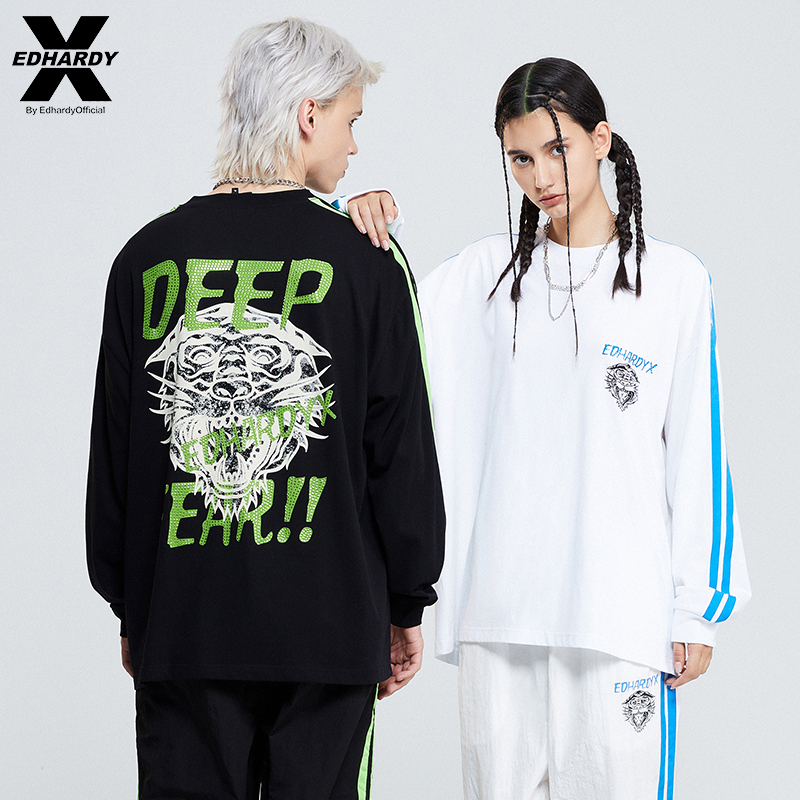 EdHardyX长袖t恤虎头印花宽松