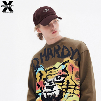 EDHARDY X时尚气质设计感潮流百搭烫钻大帽檐棒球帽