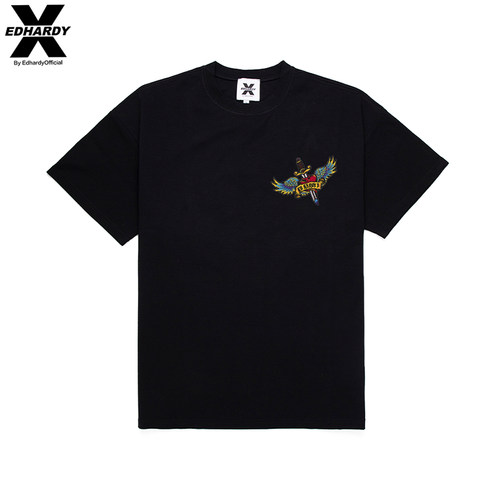 EDHARDYX刺绣翅膀印花T恤
