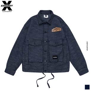 色织牛仔面料牛仔夹克休闲印花衬衫 新款 X2025秋季 外套潮 Hardy