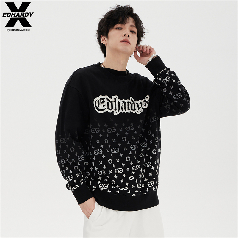 秋季满印渐变老花十字架