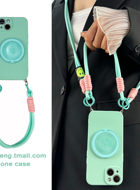 夏日小清新旋转支架适用魅族21/20/18/17/16手机壳pro斜挎挂绳note磁吸plus支点壳+新款18s硅胶meizu软套腕带