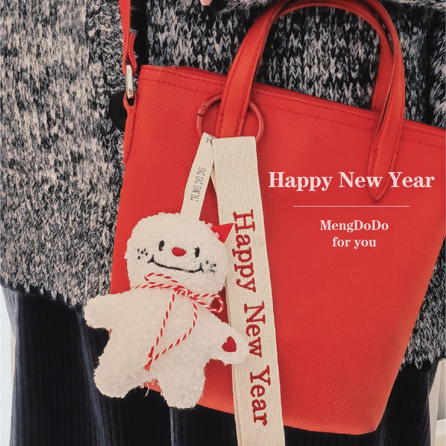 Mengdodo可爱小雪人 名字带定制 钥匙扣挂饰圣诞新年装饰创意礼物