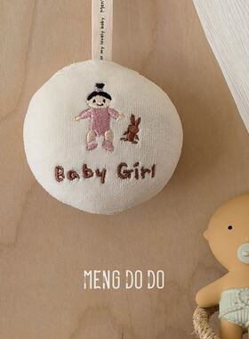 Mengdodo姓名定制可爱图案有机棉宝宝安抚玩具bb叫有声音装饰挂件