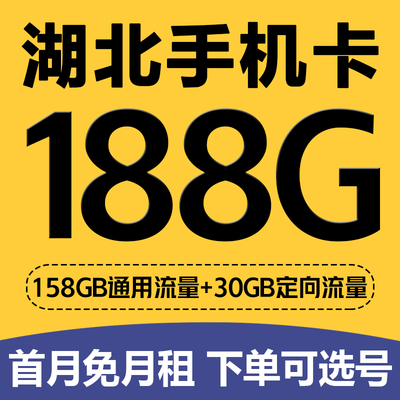 湖北武汉移动手机电话卡流量上网卡低月租归属地号码卡国内无漫游