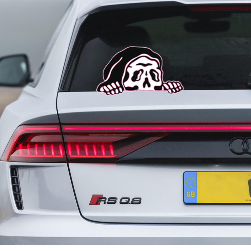 爬行者骷髅贴纸汽车保险杠后玻璃侧窗电动车个性搞笑防水装饰车贴