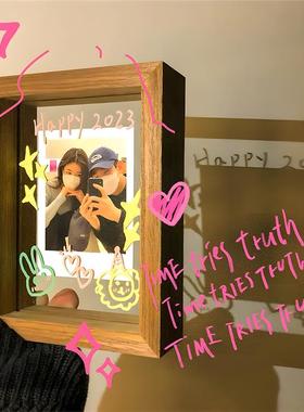 拍立得涂鸦diy相框照片打印情侣学生周年结婚纪念日木质摆件摆台