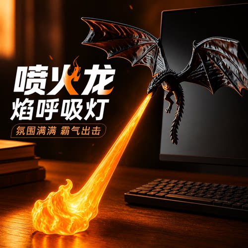 权游龙息灯飞龙喷火创意小夜灯