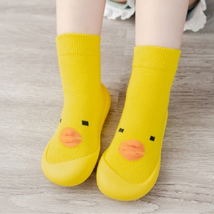 婴儿室内软底防滑卡通地板袜鞋 儿童小鸭子学步鞋 宝宝袜子鞋 春秋款