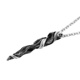 国风潮铜镀银手工饰品项链级感浮木长款复古吊坠轻奢毛衣链复古配