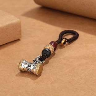 民族风一锤定音昊天锤雷神汽车钥匙扣挂件吊坠时尚简约泰银色做旧