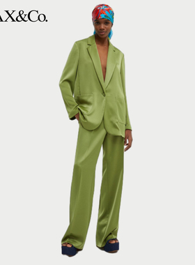 MAX&Co.春夏缎面阔腿休闲长裤女6131064302maxco