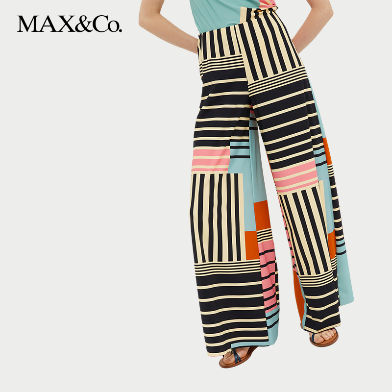 MAX&Co.春夏工艺平纹针织阔腿长裤6781024402max - 封面