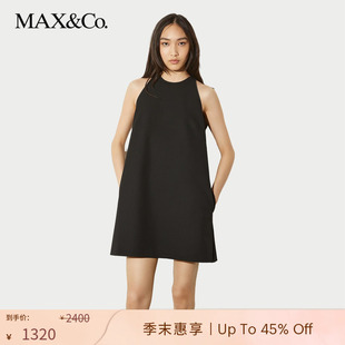 无袖 MAX&Co.2025春夏新品 季 直筒迷你连衣裙6221045102 末惠享