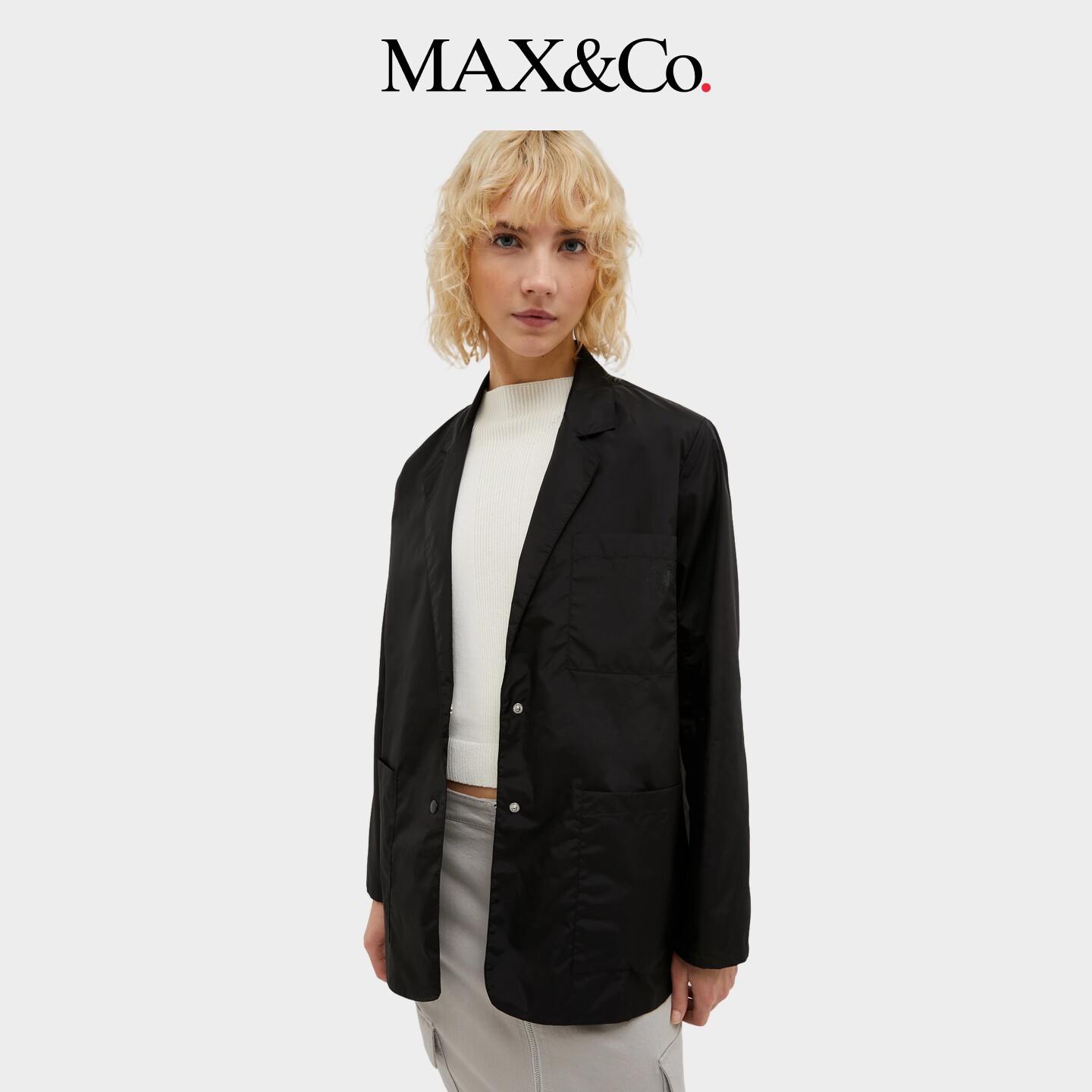 MAX&Co.女装宽松轻质工艺尼龙西装外套6086014102
